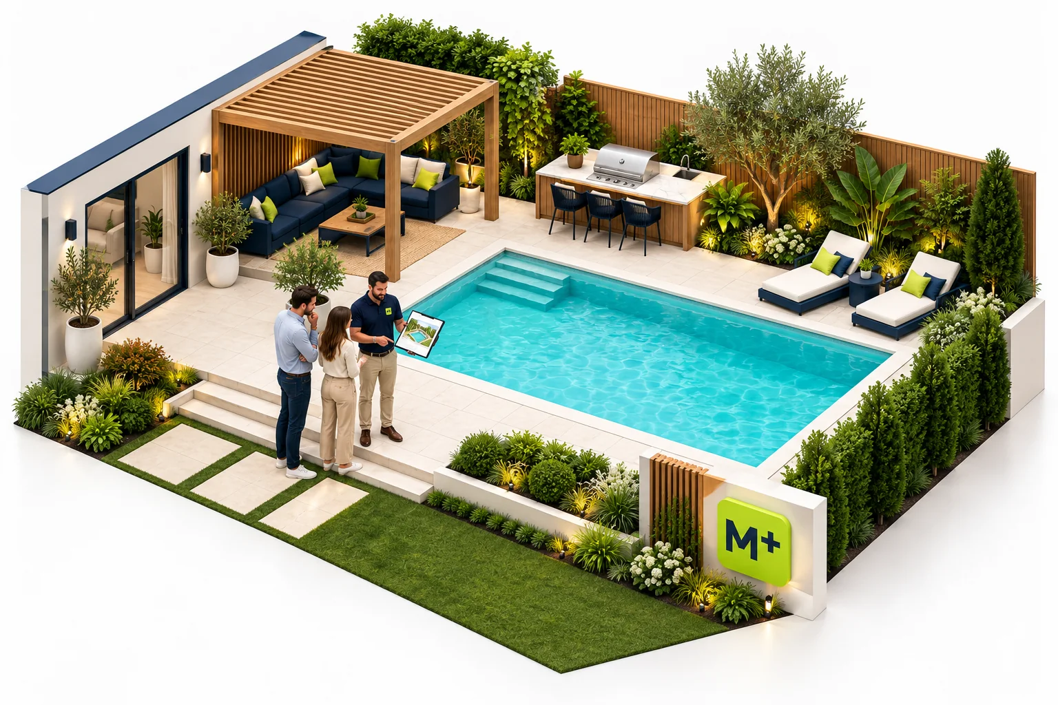 M+ Pool Builders business world.